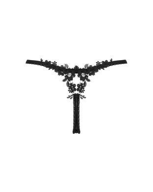 Прозорі стрінги із мереживом Obsessive Celia Noir thong XL SO7870 фото