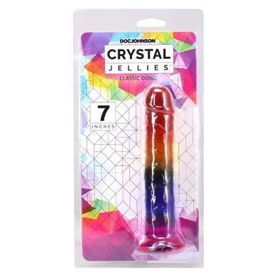 Фалоімітатор Doc Johnson Crystal Jellies - 7 Inch Сlassic Dong - Rainbow SX4447 фото