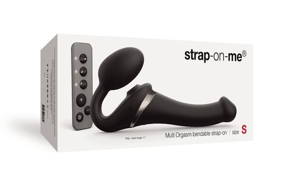 Безремневий вібрострапон із вакуумною стимуляцією Strap-On-Me MULTI ORGASM - S - Black SO6821 фото