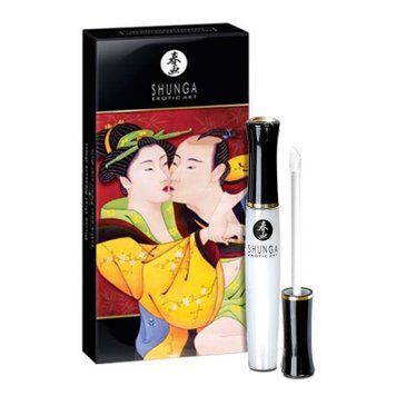 Стимулювальний блиск для губ Shunga LIPGLOSS &ndash; Sparkling Strawberry Wine (10 мл), ефект поколювання SO2554 фото